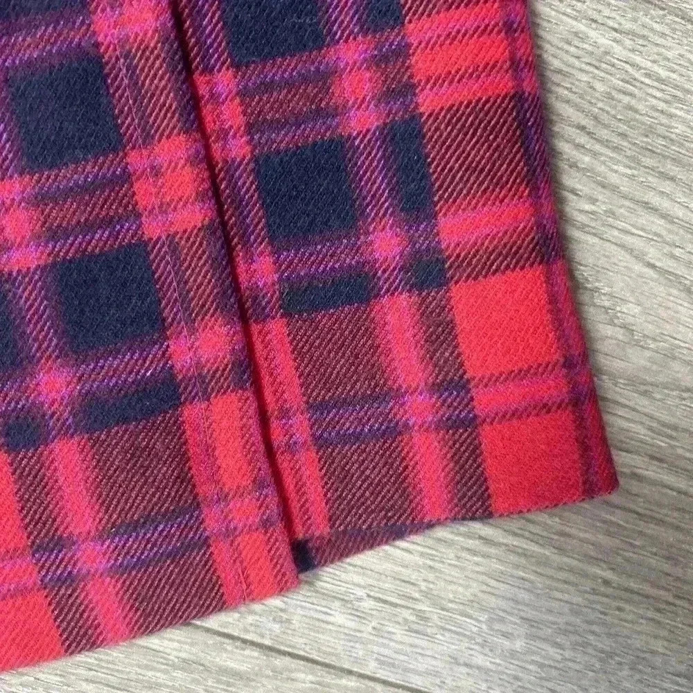 Talbots Petite Wool Blend Skirt 10P Red Black Straight Career Lined - Picture 4 of 8